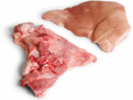 Frozen Pork Jowl Rind-On, Without Neck Fat